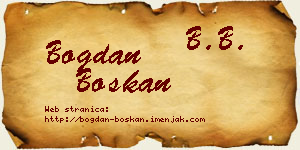 Bogdan Boškan vizit kartica